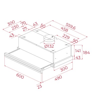 Teka CNL 6415 Campana Extensible de 60 cm con motor EcoPower y 2+1 velocidades, Acero inoxidable, Serie Total