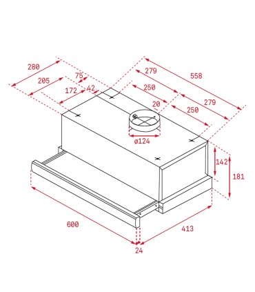 Teka TL 6420.2 WH Campana Extensible de 60 cm y 3 velocidades, Blanco, Serie Easy