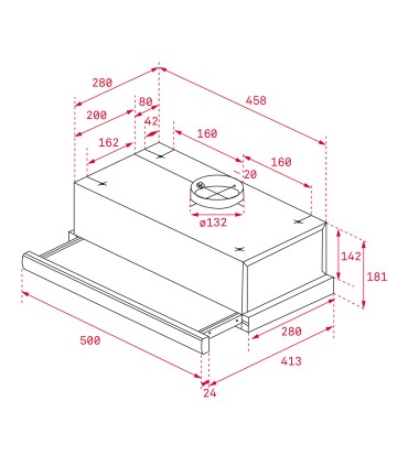 Teka TL1 52 Campana Extensible con motor de doble turbina y 2 velocidades de 50 cm, Acero inoxidable, Serie Easy
