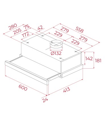 Teka TL 6310 Campana Extensible de 60 cm con motor de doble turbina y 2 velocidades, Acero inoxidable, Serie Easy