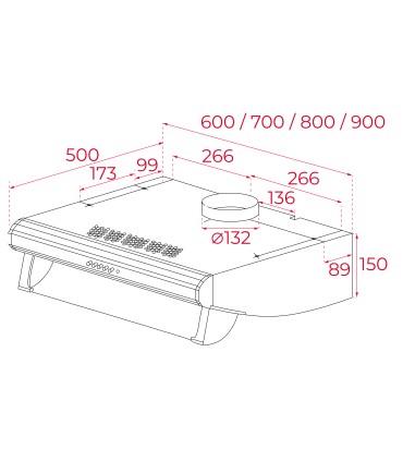 Teka C 6420 Campana Clásica integrada en mueble de 60 cm con 2 motores, Blanco, Serie Easy