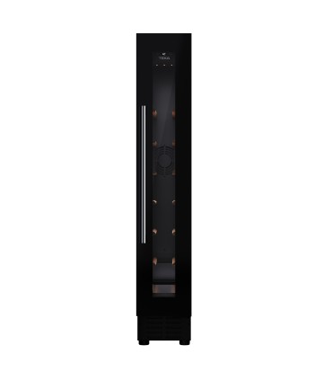 Teka Sommelier RVU 10008 GBK Vinoteca de libre instalación para 8 botellas en acabado negro, Negro, Serie Maestro, 82 x 14,5 cm