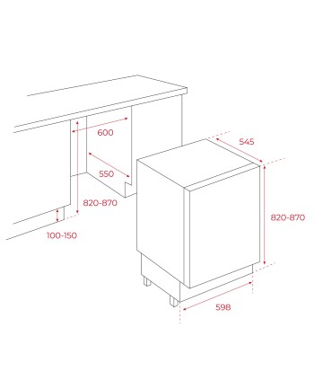 Teka RSF 41160 BU Congelador una puerta integrable, Serie Total, 82 x 60 cm