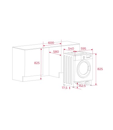 Teka LI6 1481 Lavadora integrable de 8 kg y motor Inverter, Serie Total
