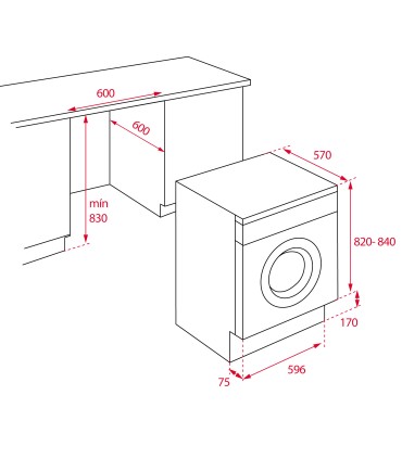 Teka LI5 1080 EUI Lavadora integrable con 15 programas de lavado, Serie Total