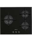 Smeg PV163B3 Encimera de Gas, Estética Línea Cristal gas, Negro, 60 cm