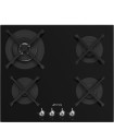 Smeg PV364N Encimera de Gas, Estética Clásica, Negro, 60 cm