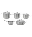 Teka Batería de cocina Set de 9 piezas de acero inoxidable apto para todo tipo de placas