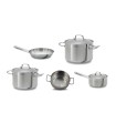 Teka Batería de cocina Set de 8 piezas de acero inoxidable apto para todo tipo de placas