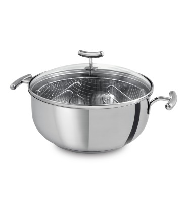 Teka Freidora Olla freidora con cestilla de acero inoxidable de Ø24cm, apta para todas las placas