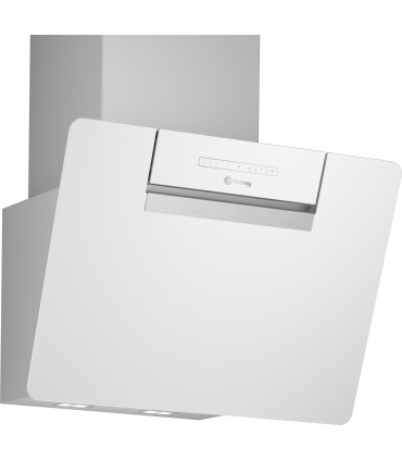 Balay 3BC567GBH Campana decorativa de pared inclinada, 60 cm, Cristal blanco