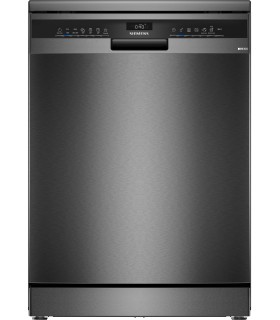 Siemens SN23EC03ME iQ300, Lavavajillas de libre instalación, 60 cm, Acero negro cepillado antihuellas