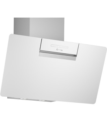 Balay 3BC587GBH Campana decorativa de pared inclinada, 80 cm, Cristal blanco