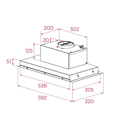 Teka Integra GFI 63030 KOS SS Campana invisible de 60 cm, con espacio para almacenamiento, Acero inoxidable, Serie EASY