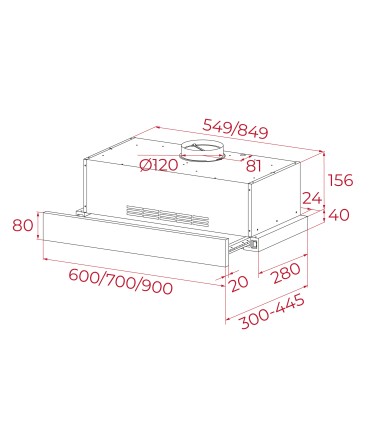 Teka PLR 6320 MCS IX Campana extraíble de 60 cm, recirculación con salida frontal, Acero inoxidable, Serie EASY