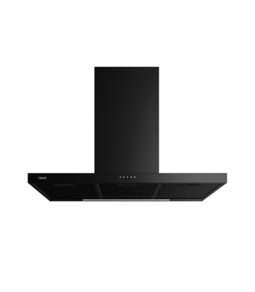 Teka DSH 986 BK Campana decorativa de pared de 90 cm con 4 velocidades y temporizador, Negro, Serie TOTAL