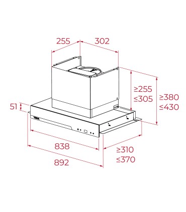 Teka Integra GFI 97350 EOS SS Campana invisible de 90 cm, con espacio para almacenamiento, Acero inoxidable, Serie TOTAL
