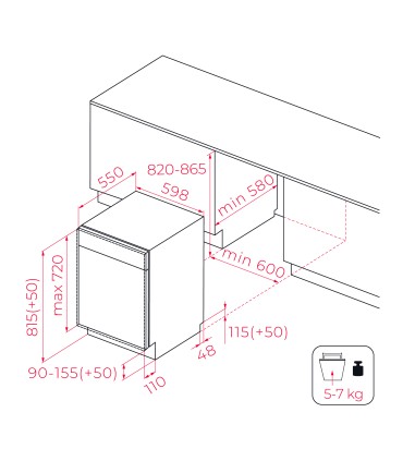 Teka DFI 46740 Lavavajillas integrable de 60 cm para 14 cubiertos, apertura automática y tercera bandeja MultiFlex, Serie TOTAL