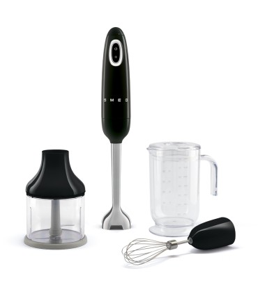 Smeg HBF03BLEU Batidora de mano con accesorios, 50's Style, Negro