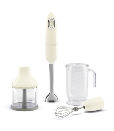 Smeg HBF03CREU Batidora de mano con accesorios, 50's Style, Crema