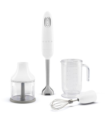 Smeg HBF03WHEU Batidora de mano con accesorios, 50's Style, Blanco
