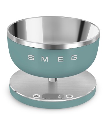 Smeg KSC01EGMWW Báscula de cocina, Estética Collezione, Verde esmeralda mate