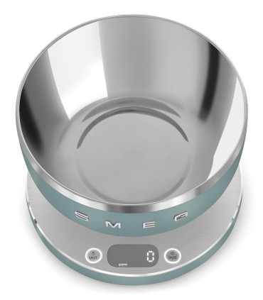 Smeg KSC01EGMWW Báscula de cocina, Estética Collezione, Verde esmeralda mate
