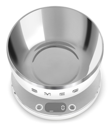 Smeg KSC01WHMWW Báscula de cocina, Estética Collezione, Blanco mate