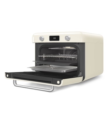 Smeg COF01CREU Horno sobre encimera multifunción con vapor combinado, 50's Style, Crema
