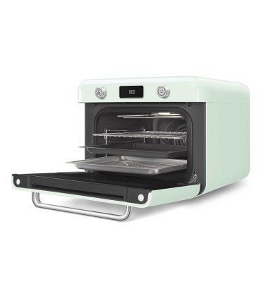 Smeg COF01PGEU Horno sobre encimera multifunción con vapor combinado, 50's Style, Verde