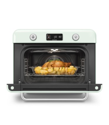 Smeg COF01PGEU Horno sobre encimera multifunción con vapor combinado, 50's Style, Verde