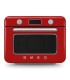 Smeg COF01RDEU Horno sobre encimera multifunción con vapor combinado, 50's Style, Rojo