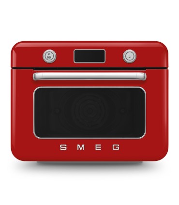 Smeg COF01RDEU Horno sobre encimera multifunción con vapor combinado, 50's Style, Rojo