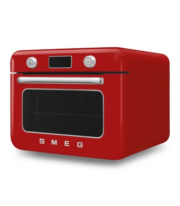 Smeg COF01RDEU Horno sobre encimera multifunción con vapor combinado, 50's Style, Rojo