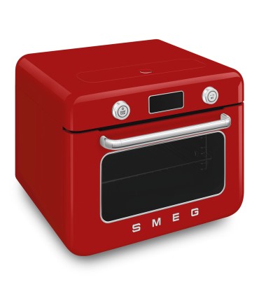 Smeg COF01RDEU Horno sobre encimera multifunción con vapor combinado, 50's Style, Rojo
