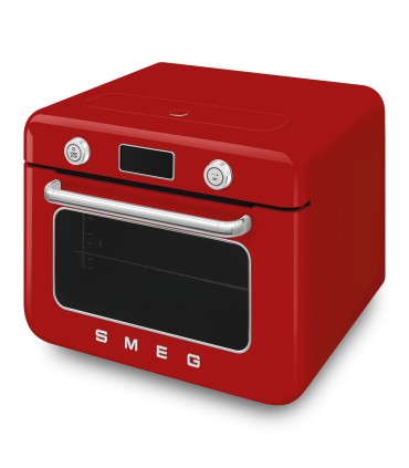 Smeg COF01RDEU Horno sobre encimera multifunción con vapor combinado, 50's Style, Rojo