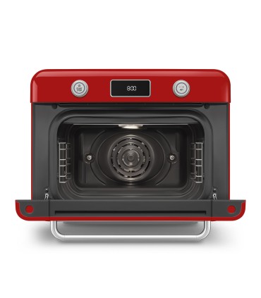 Smeg COF01RDEU Horno sobre encimera multifunción con vapor combinado, 50's Style, Rojo