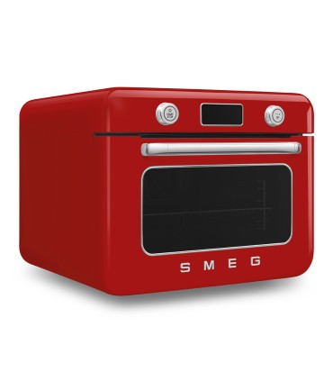 Smeg COF01RDEU Horno sobre encimera multifunción con vapor combinado, 50's Style, Rojo