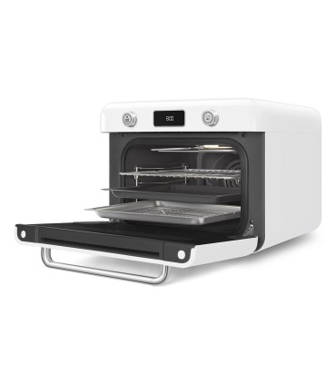 Smeg COF01WHEU Horno sobre encimera multifunción con vapor combinado, 50's Style, Blanco