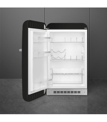 Smeg FAB10HLBL6 Frigorífico monopuerta 50's Style, Estático, Bisagras izquierda, Negro, 97 x 54,5 cm