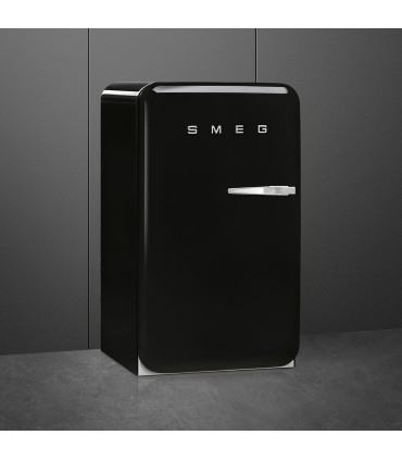 Smeg FAB10HLBL6 Frigorífico monopuerta 50's Style, Estático, Bisagras izquierda, Negro, 97 x 54,5 cm