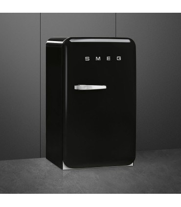Smeg FAB10HRBL6 Frigorífico monopuerta 50's Style, Estático, Bisagras derecha, Negro, 97 x 54,5 cm