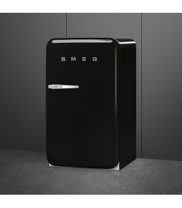 Smeg FAB10HRBL6 Frigorífico monopuerta 50's Style, Estático, Bisagras derecha, Negro, 97 x 54,5 cm