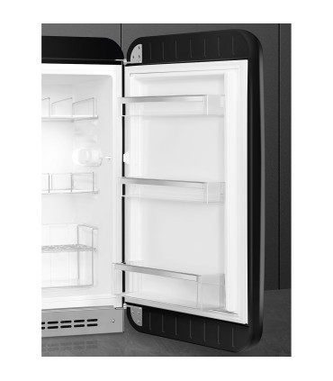 Smeg FAB10HRBL6 Frigorífico monopuerta 50's Style, Estático, Bisagras derecha, Negro, 97 x 54,5 cm