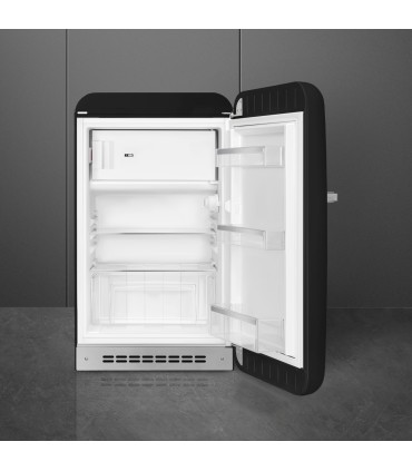 Smeg FAB10RBL6 Frigorífico monopuerta 50's Style, Estático, Bisagras derecha, Negro, 97 x 54,5 cm