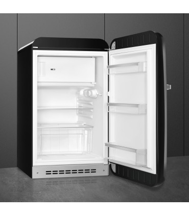 Smeg FAB10RBL6 Frigorífico monopuerta 50's Style, Estático, Bisagras derecha, Negro, 97 x 54,5 cm