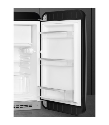 Smeg FAB10RBL6 Frigorífico monopuerta 50's Style, Estático, Bisagras derecha, Negro, 97 x 54,5 cm