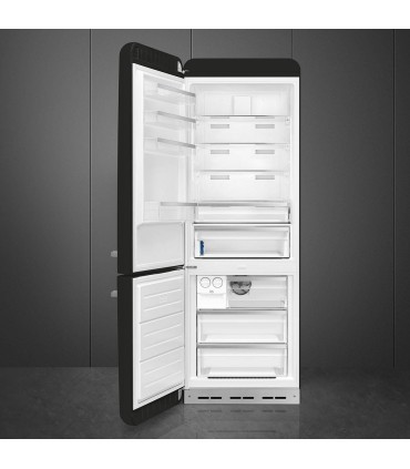 Smeg FAB38LBL6 Frigorífico combinado 50's Style, Bisagras izquierda, Negro, 205 x 70,6 cm