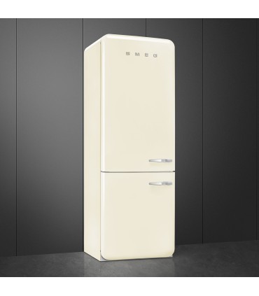Smeg FAB38LCR6 Frigorífico combinado 50's Style, Bisagras izquierda, Crema, 205 x 70,6 cm