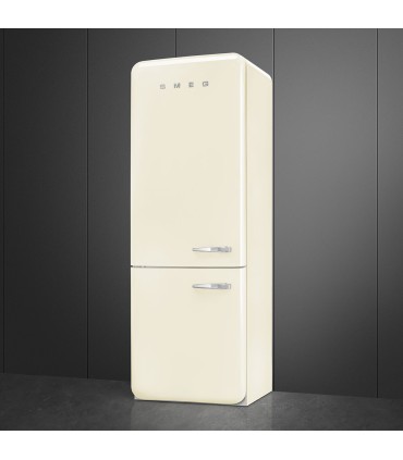 Smeg FAB38LCR6 Frigorífico combinado 50's Style, Bisagras izquierda, Crema, 205 x 70,6 cm